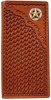 3D Belt Company W803 Tan Wallet with Smooth Corner Inlay Trim with Star Concho